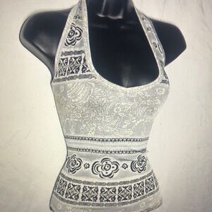 Black and White Halter Top
